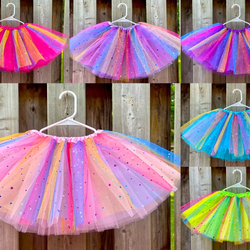 Sparkle Rainbow Tutu Fairy Tutu 4 full layer